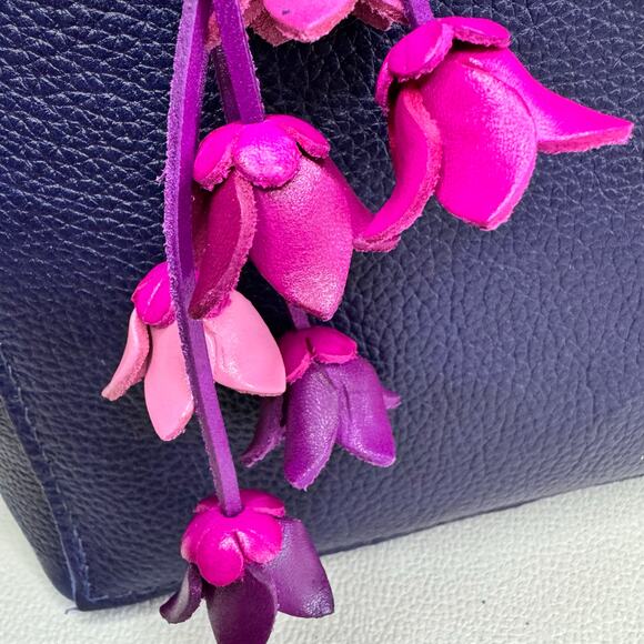 Genuine Leather Bag Charm Leather Purse Accessories Flower Bag Charm NEW - Picture 4 of 7
